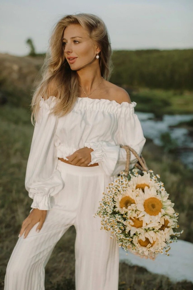Off-Shoulder Cotton Blouse